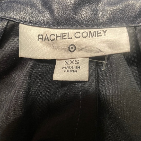 NWOT Rachel Comey For Target Long Sleeve Faux Leather Tie Back Top Navy Blue - Picture 6 of 6